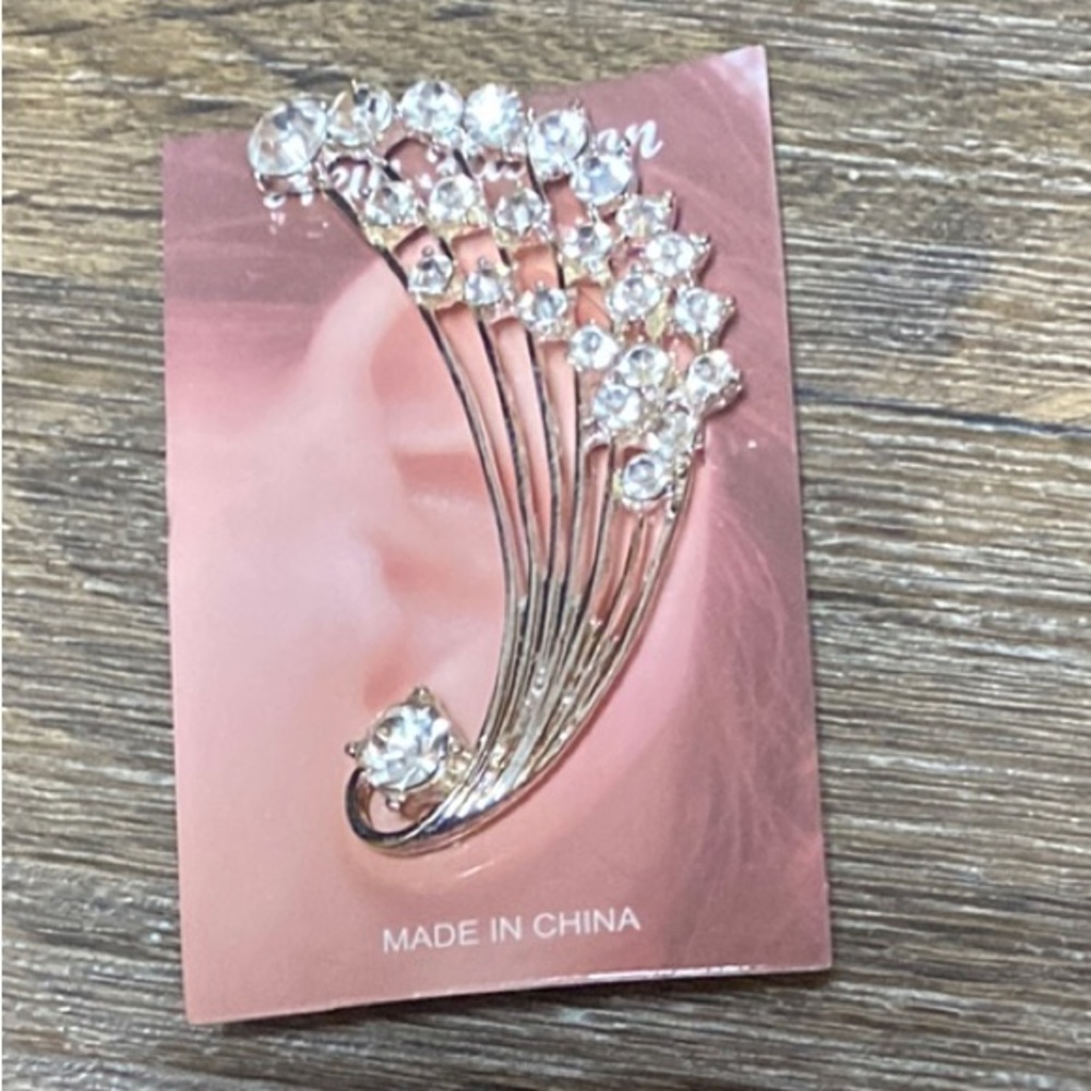 Sparkling Silver Crystal Brooch